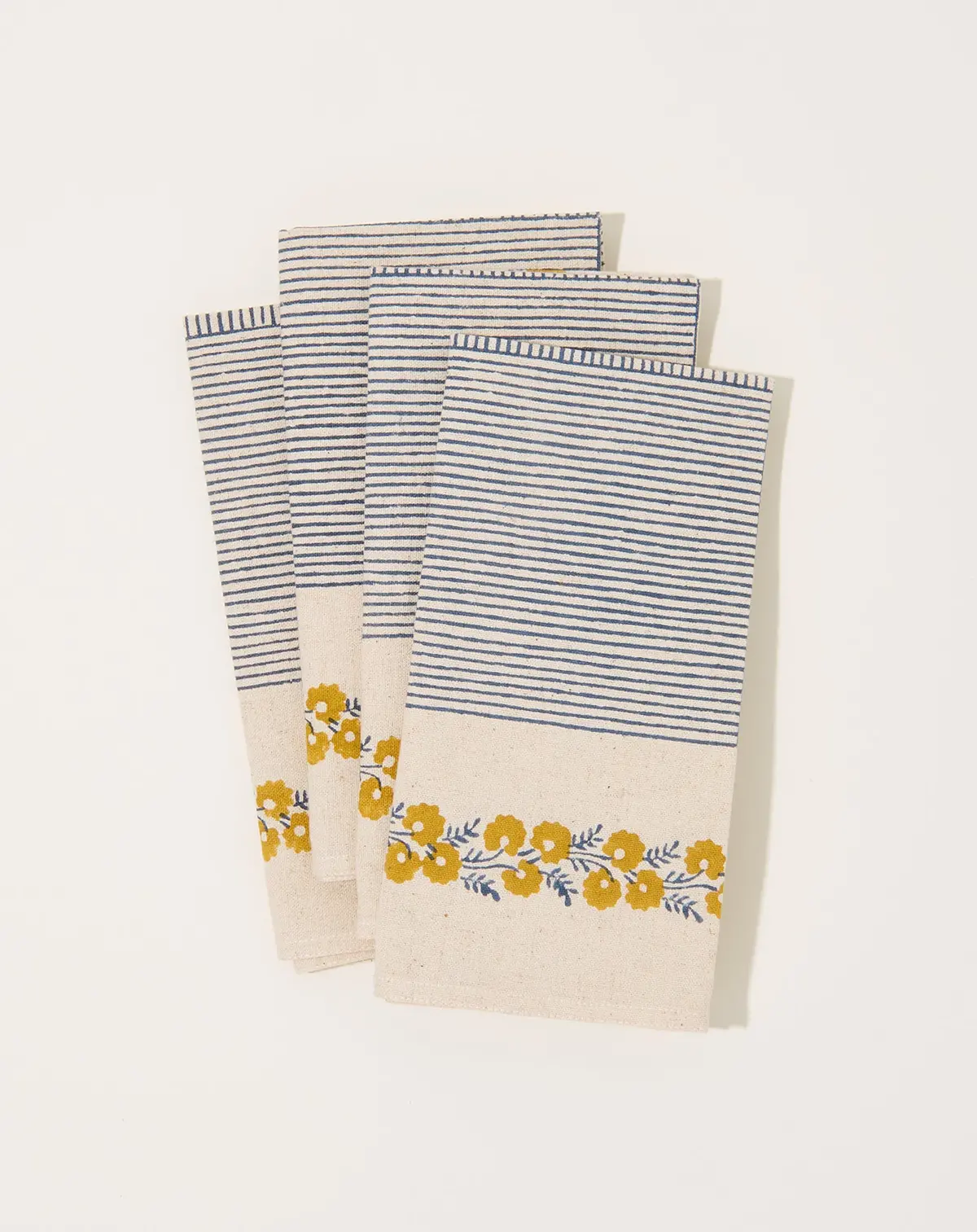 Mehak Block Printed Table Napkins In Daffodil 1