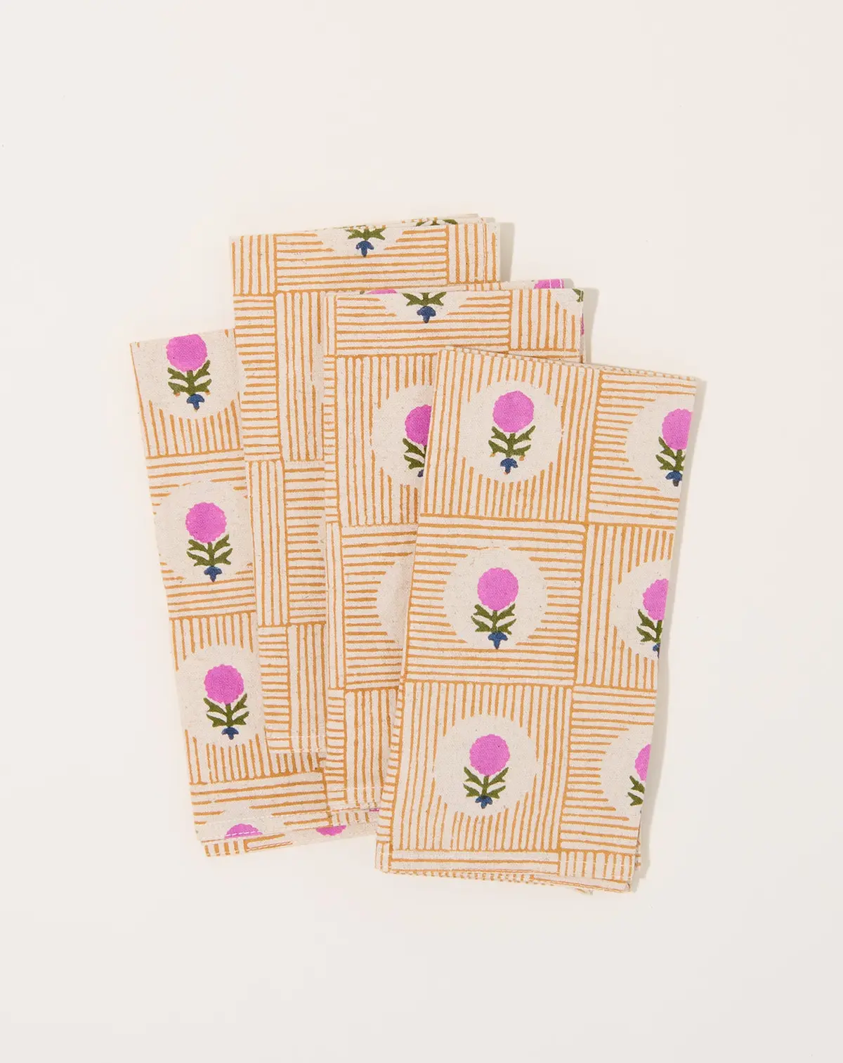 Namita Block Printed Table Napkins In Fuchsia 1