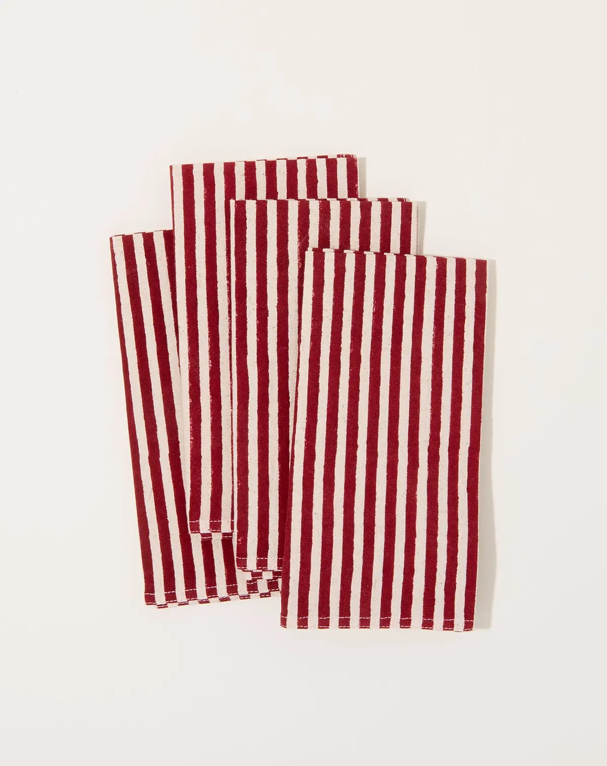 Shabnam Block Printed Table Napkins In Red 1