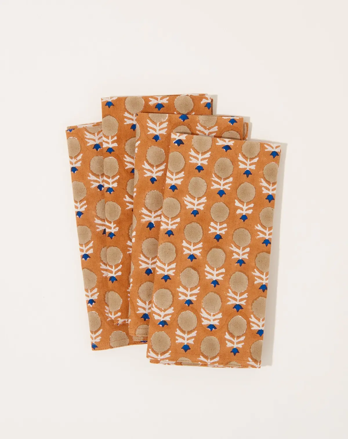 Shama Block Printed Table Napkins In Yam 1