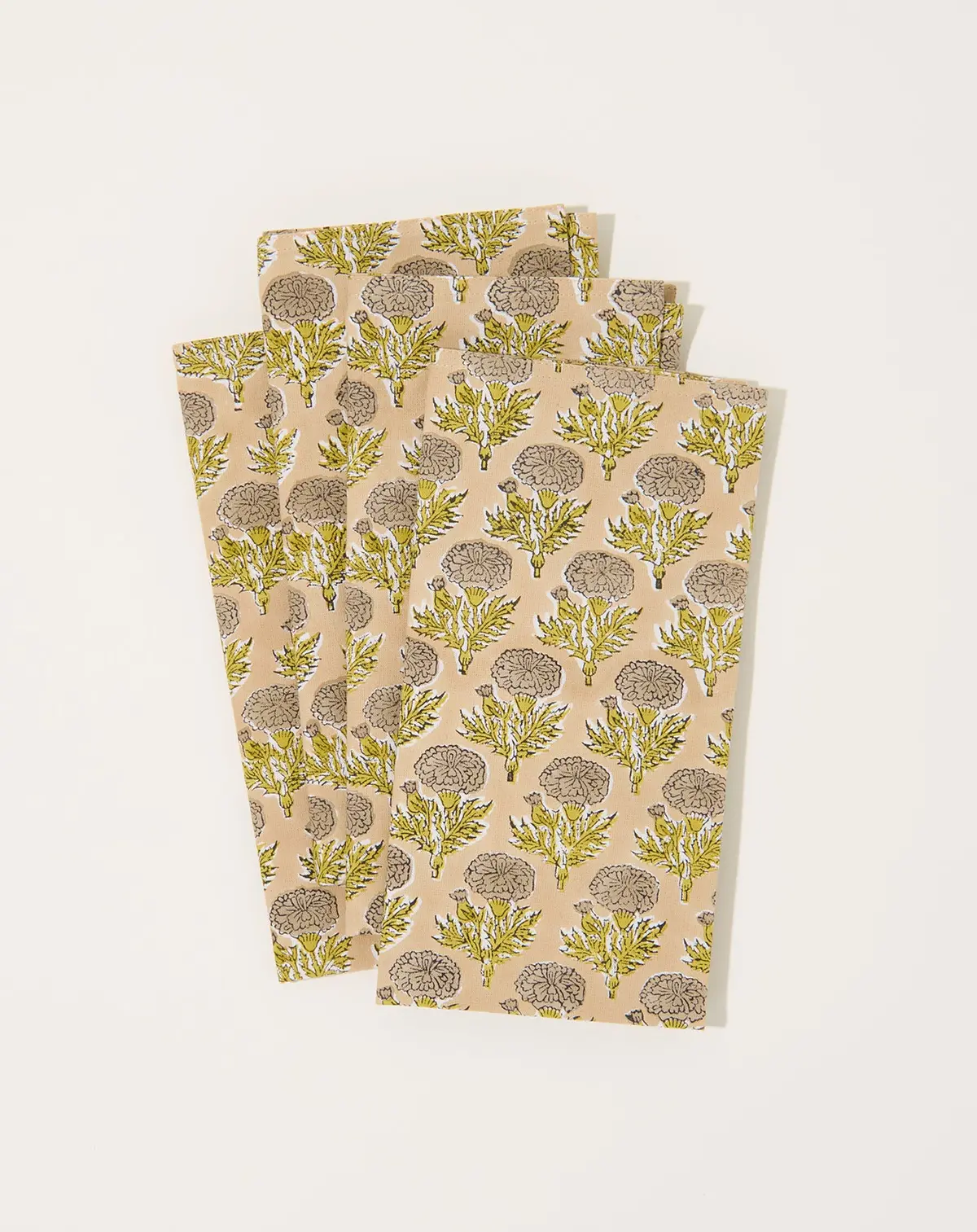 Sonya Block Printed Table Napkins In Rosewater 1