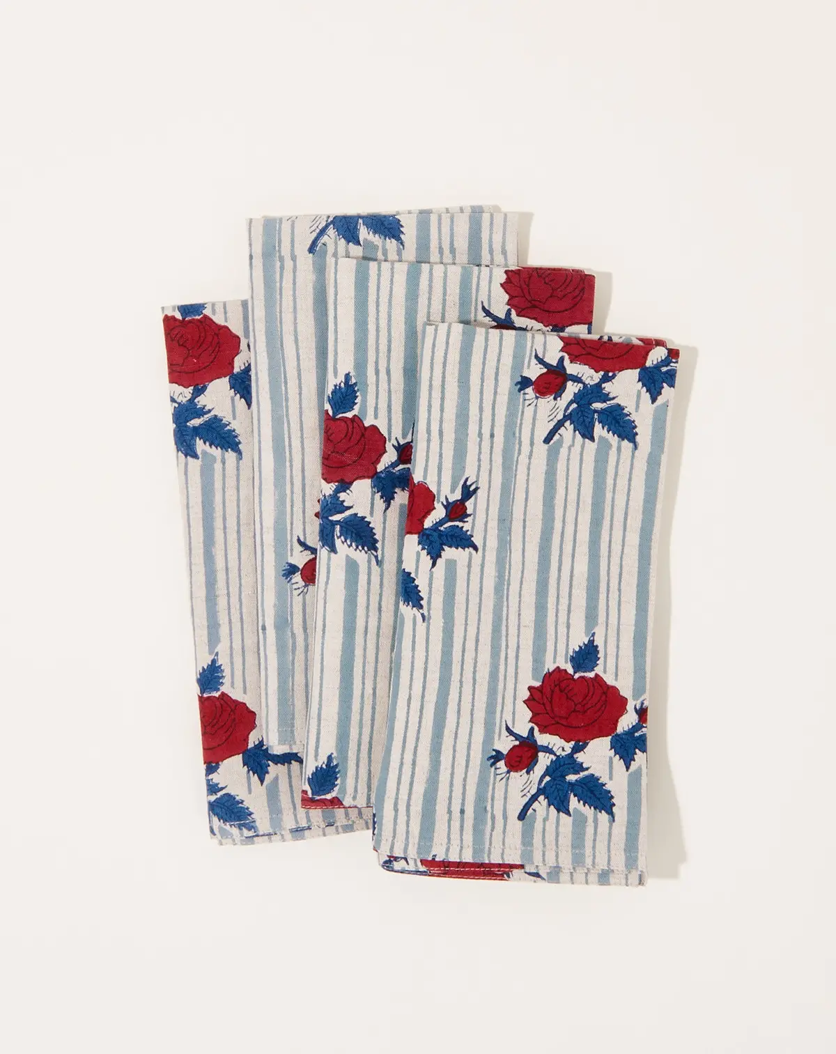 Supriya Block Printed Table Napkins In Blue 1