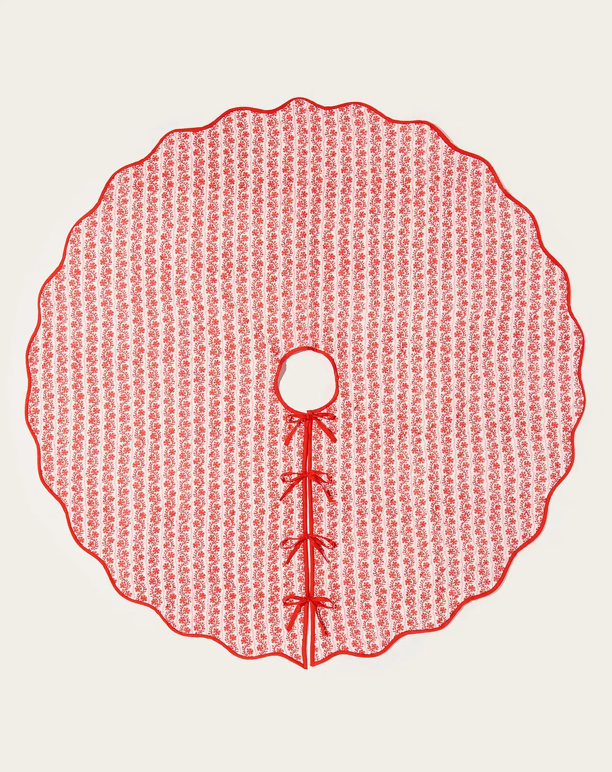 Vipin Christmas Tree Skirt In Tomato Red 1