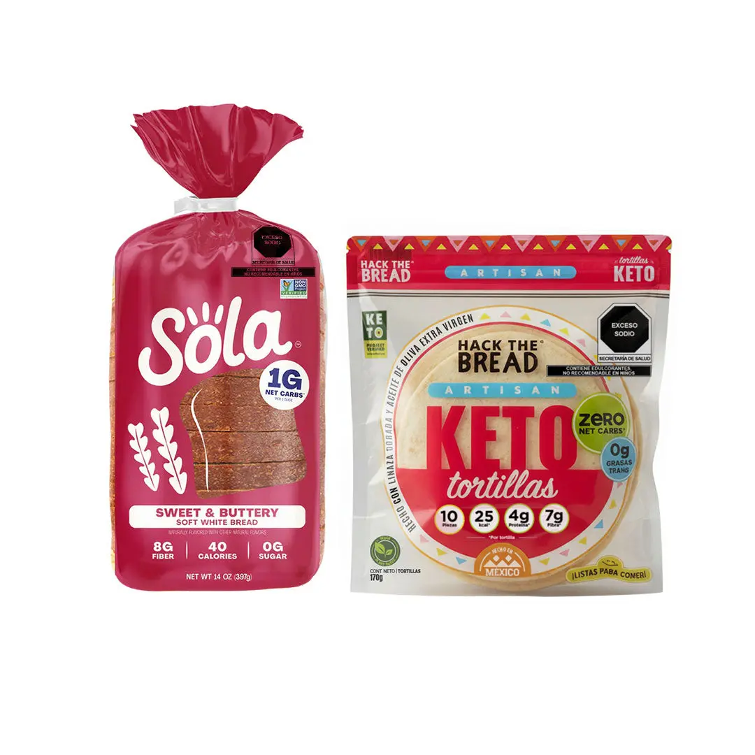 Pack De Tortillas Keto Hack The Bread® Y Pan Keto Sabor A Mantequilla De Sola® Pack 1