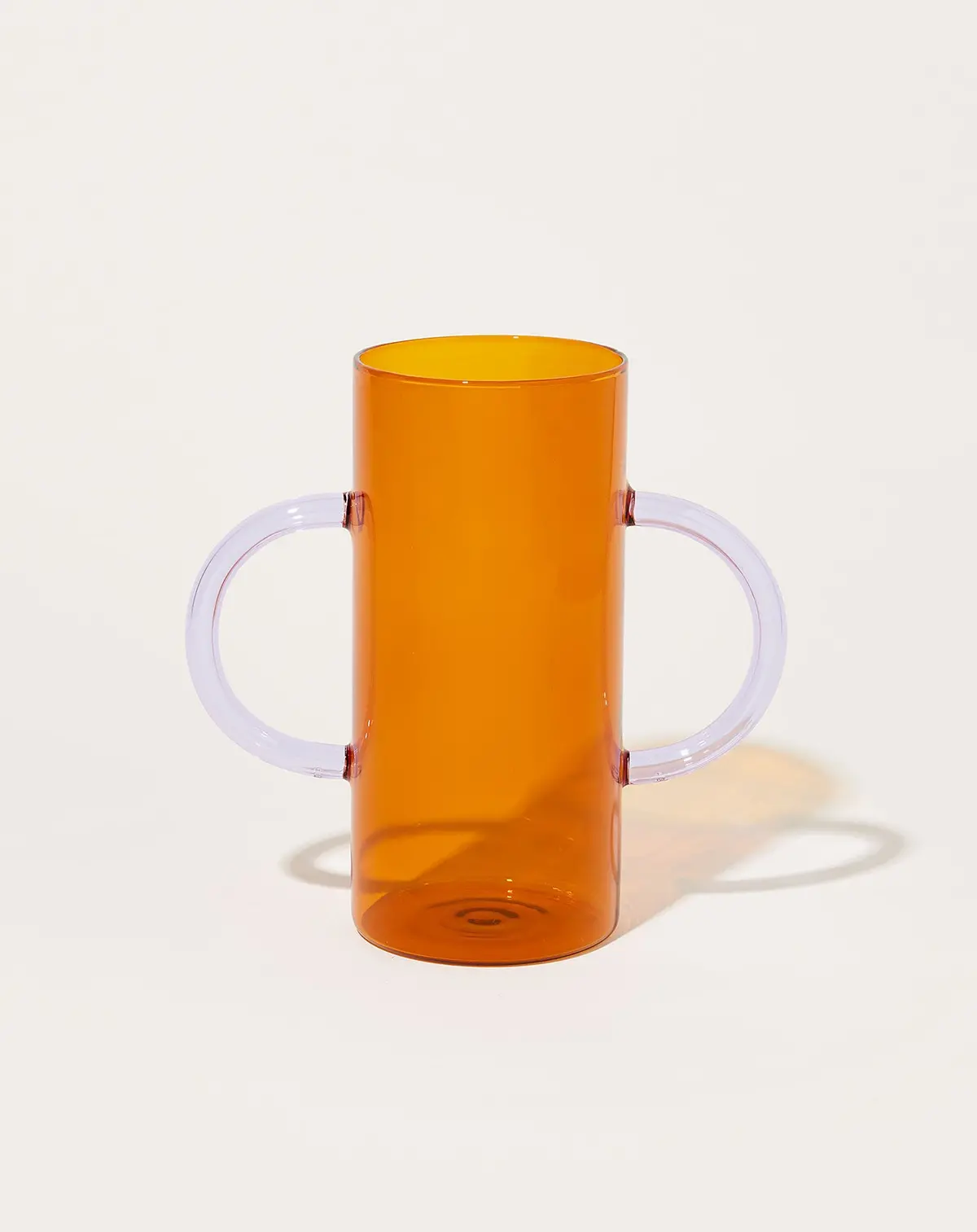Handle Vase In Amber With Lilac 1