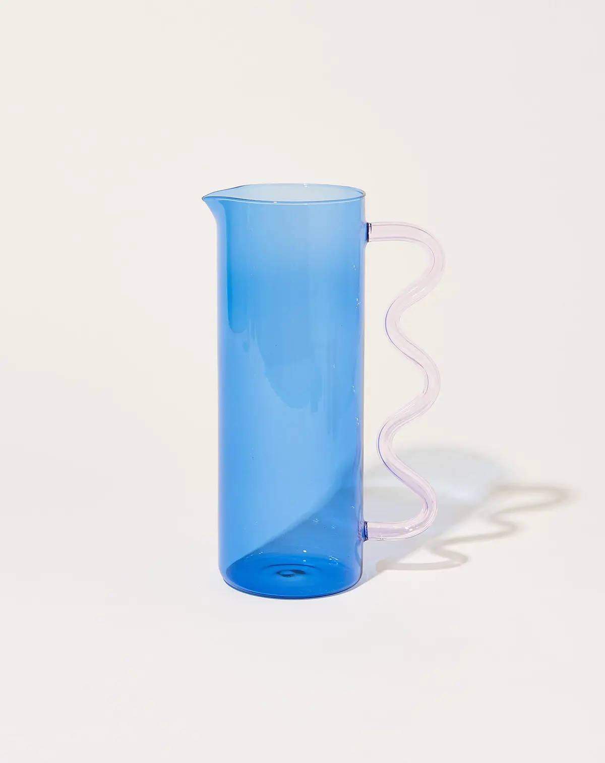 Wave Pitcher In Blue With Pink 1