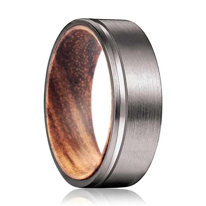 Sparks | Zebra Wood, Gunmetal Tungsten Offset Groove 1