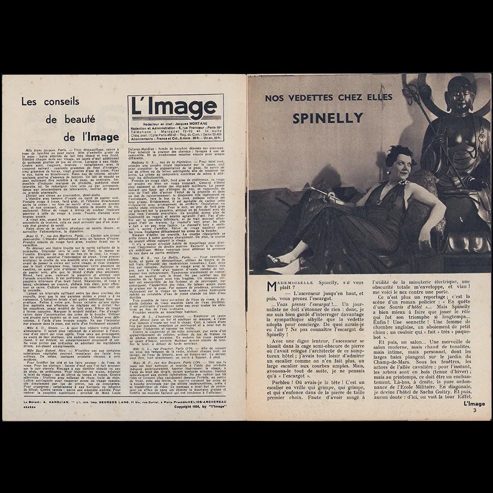 L'image, Mars 1934, Spinelly Chez Elle 2