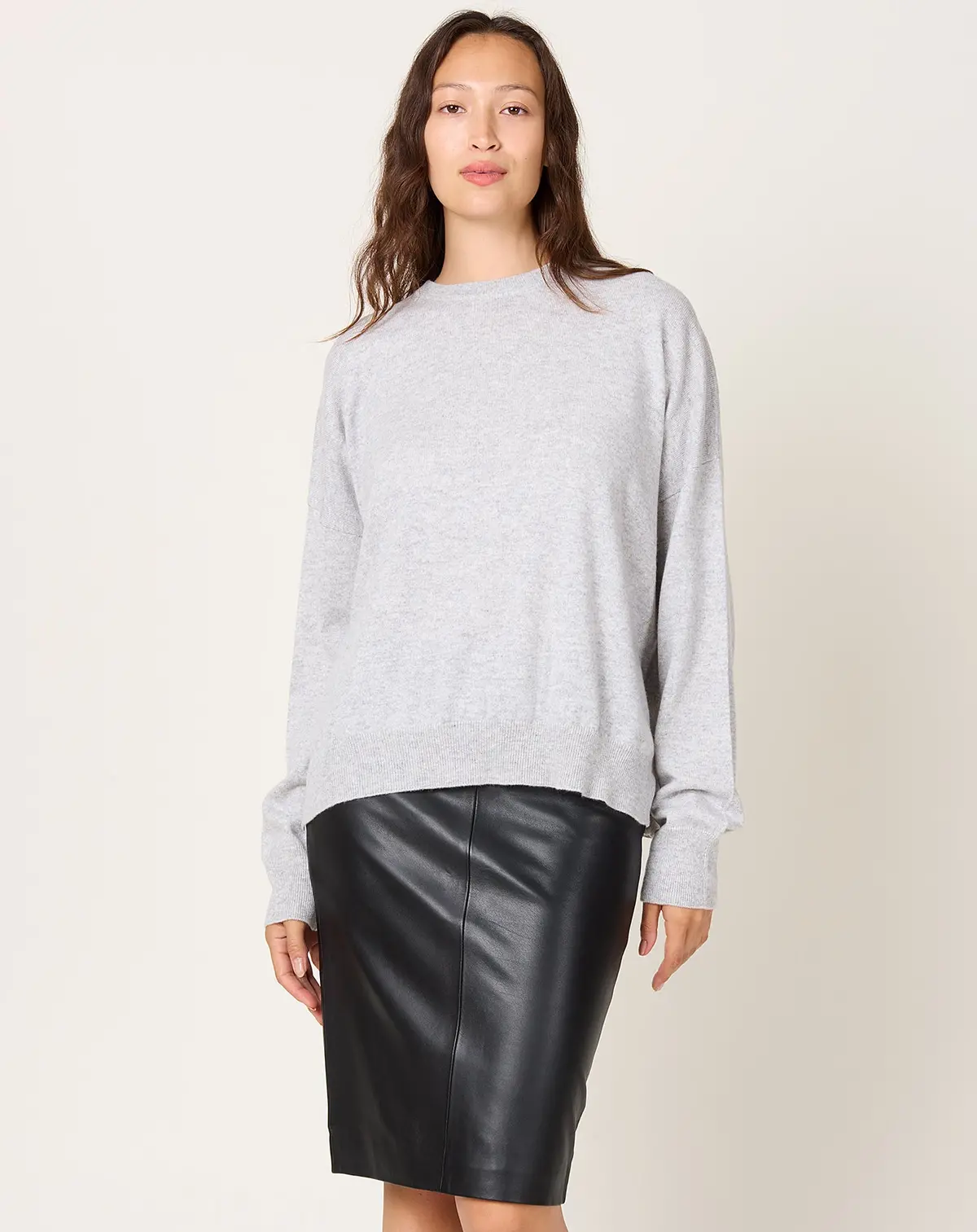 Cashmere Sweater In Grey Marle 1