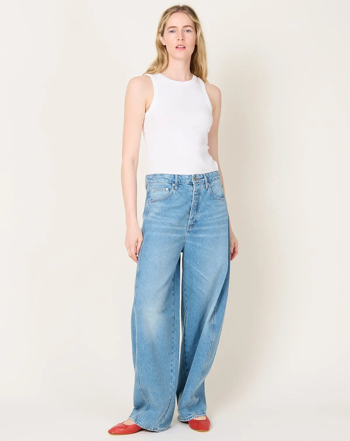 Mid Rise Balloon Jeans In 90S Blue 1