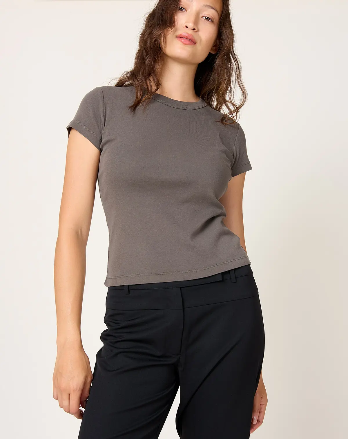 Organic Cotton Baby Tee In Khaki 1