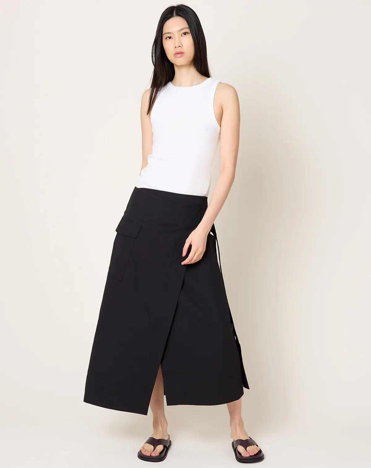 Utility Wrap Skirt In Black 1