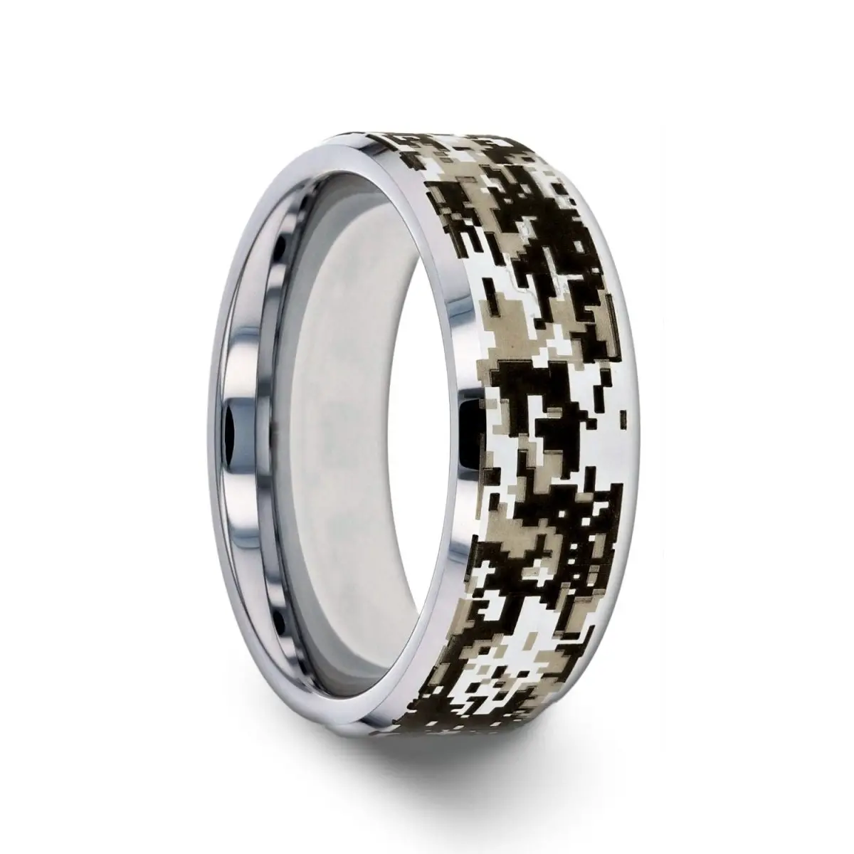 Stealth | Tungsten Ring Engraved Digital Camouflage 1