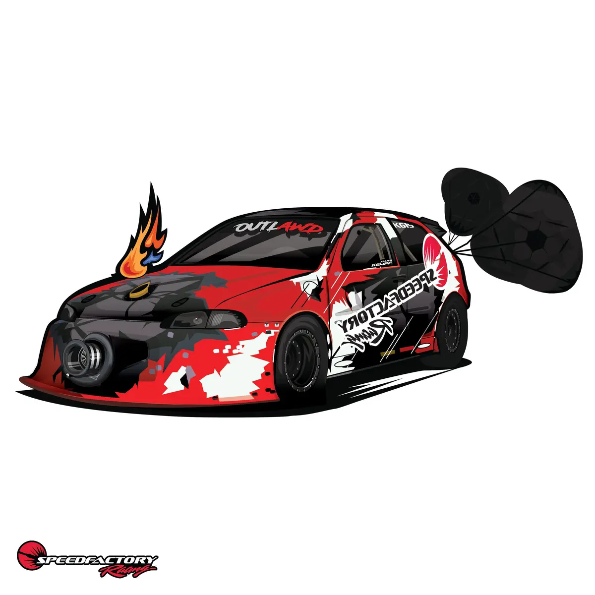 Speedfactory Racing 2023 Outlawd Civic Decal 1