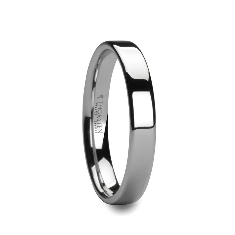 Stockton | White Tungsten Ring Flat 2