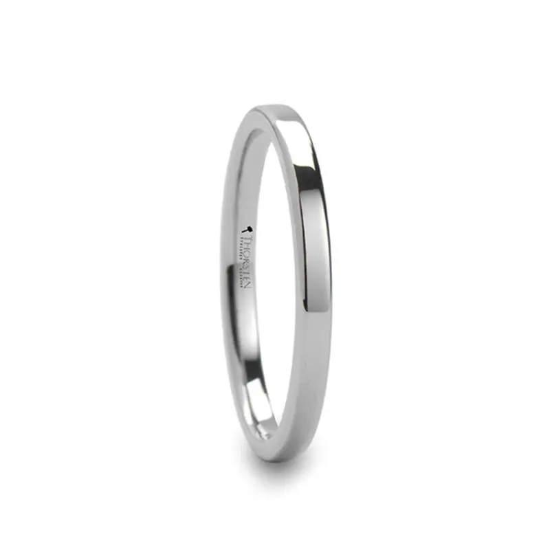 Stockton | White Tungsten Ring Flat 1