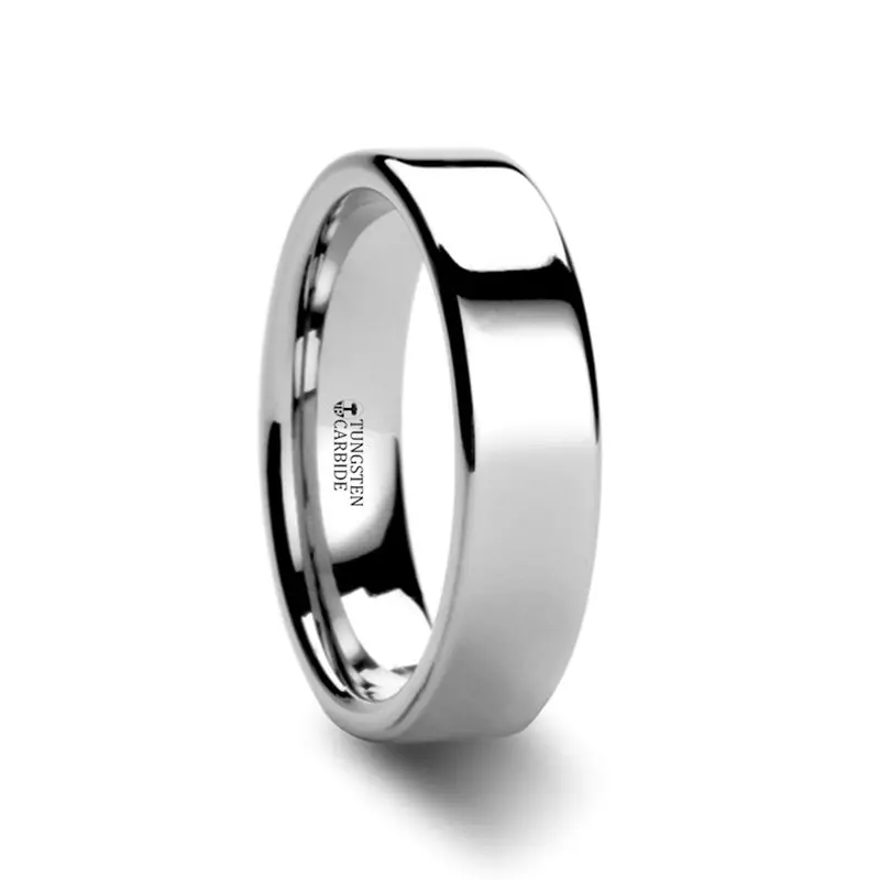 Stockton | White Tungsten Ring Flat 3