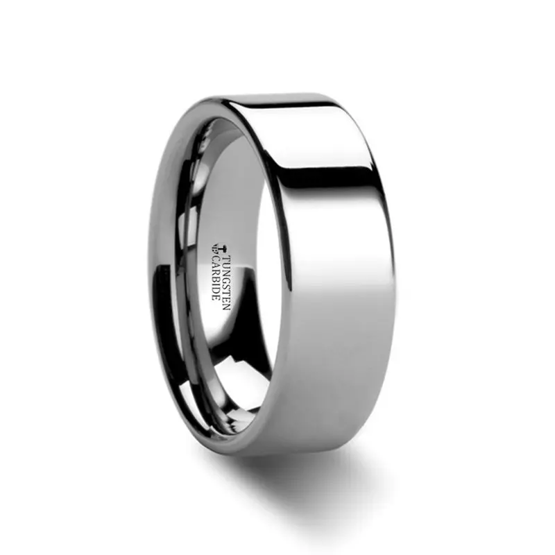 Stockton | White Tungsten Ring Flat 1