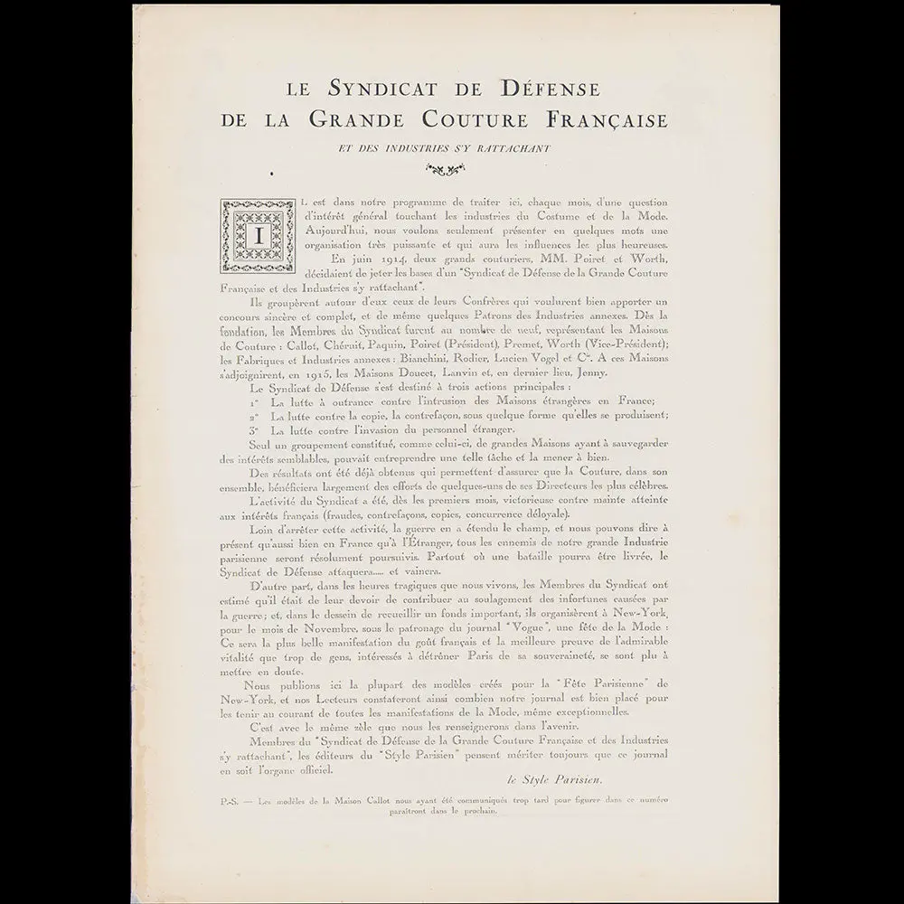 Style Parisien, N°4, Novembre 1915 2