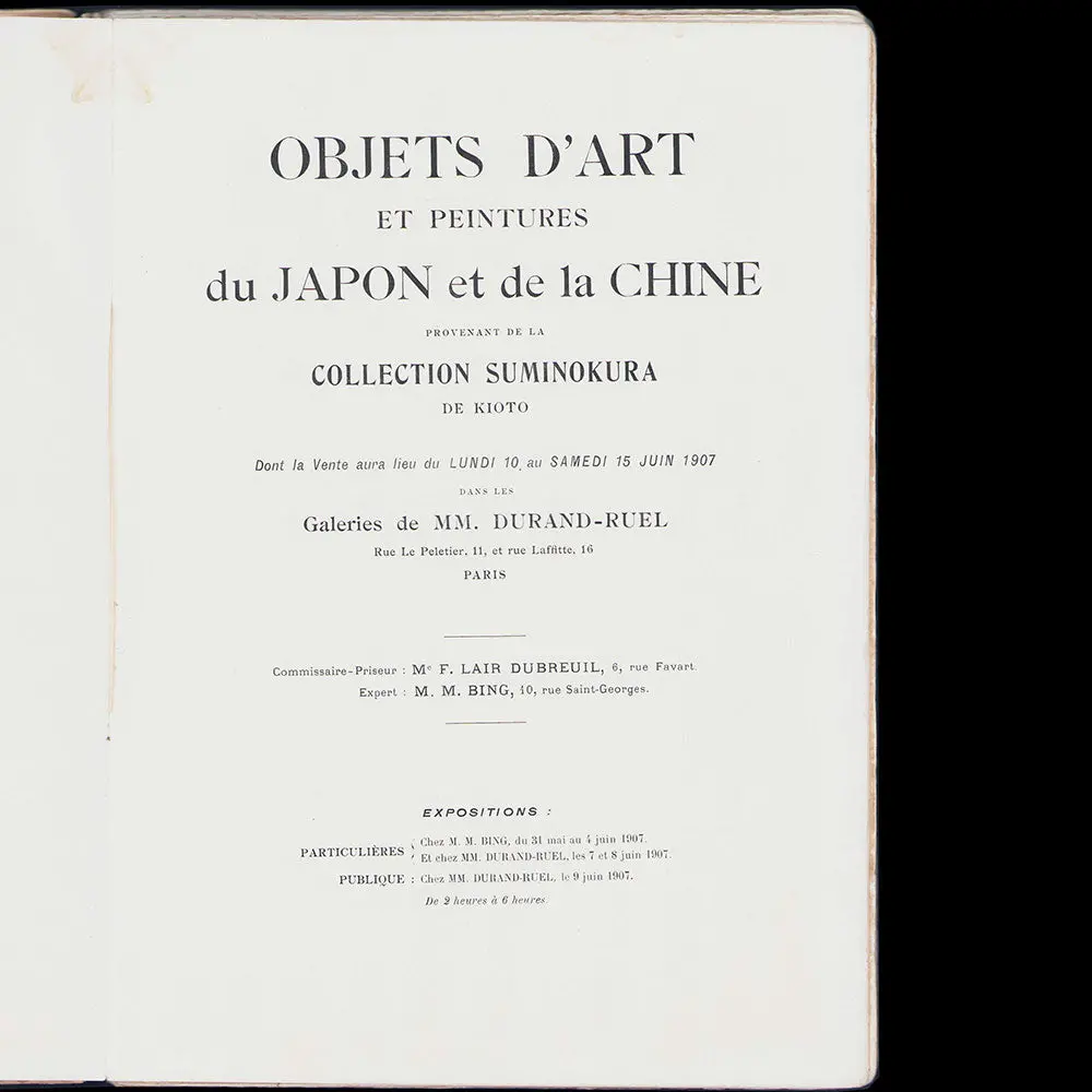 Objets D'art Et Peintures Du Japon Et De La Chine Provenant De La Collection Suminokura De Kioto (1907) 2