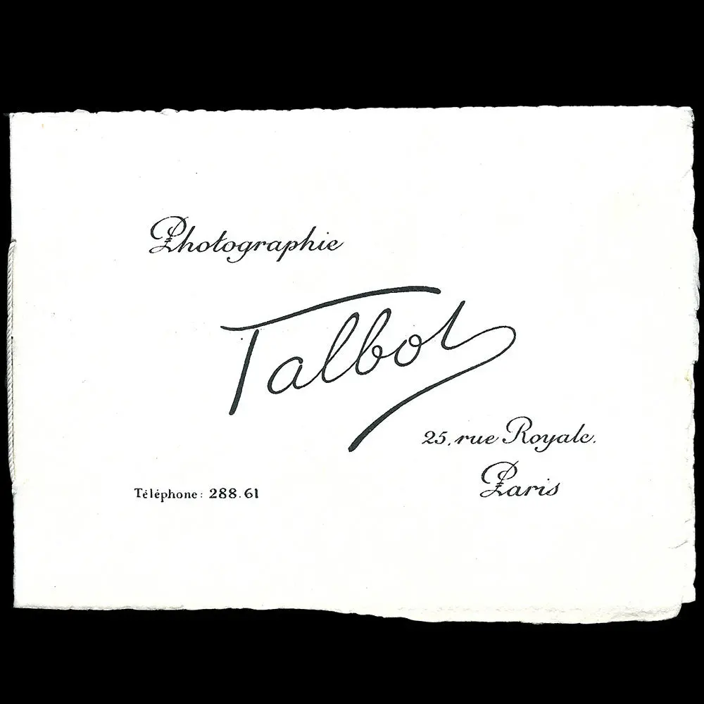 Studio Talbot - Tarifs Du Studio Photographique, 25 Rue Royale À Paris (Circa 1910) 1