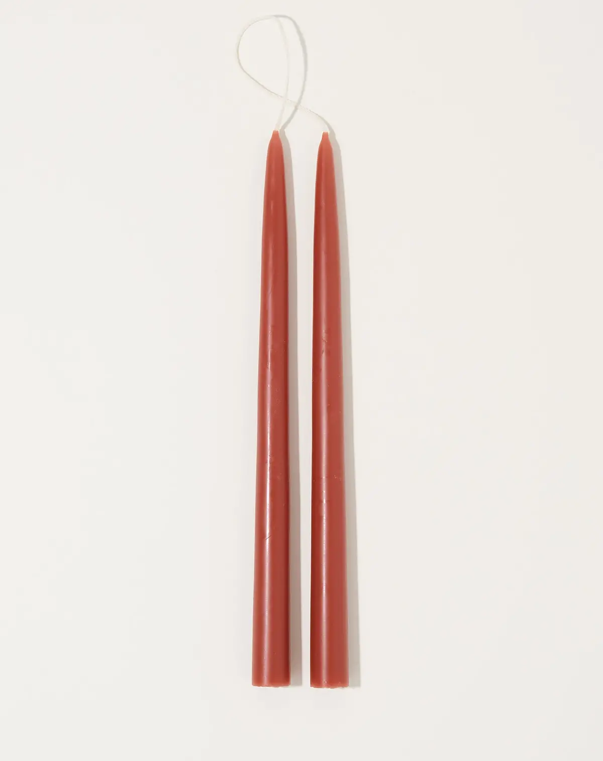 Pair Of 12" Taper Candles In Clay 1