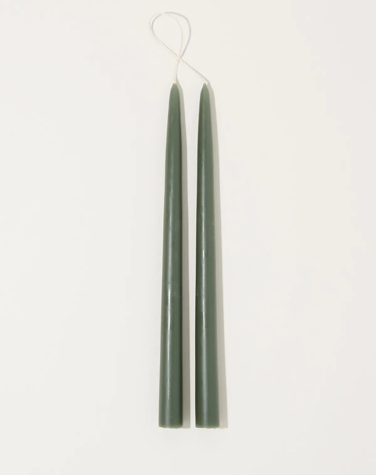 Pair Of 12" Taper Candles In Moss 1