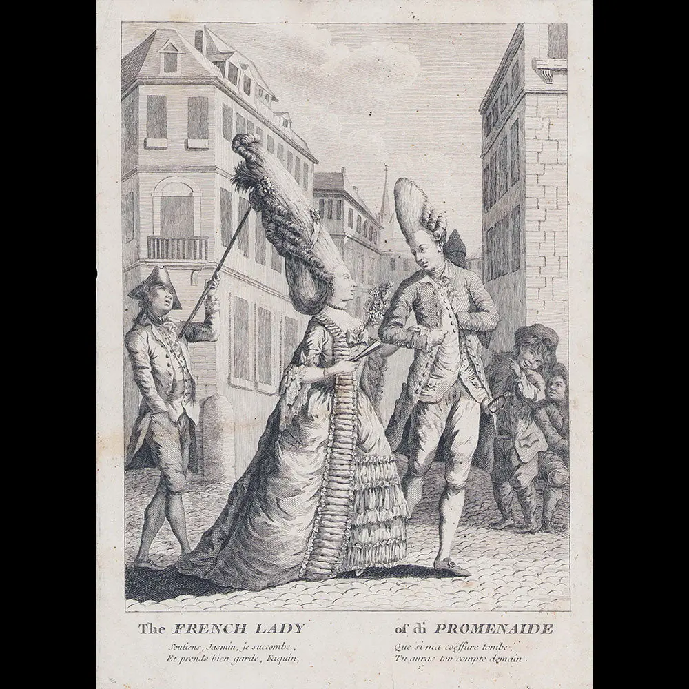The French Lady Of Di Promenaide - Caricature Des Coiffures Hautes (Circa 1770-1780) 1