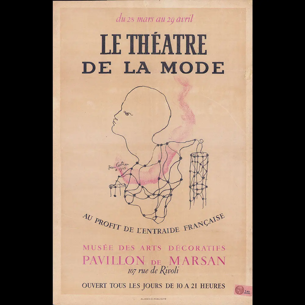 Le Théâtre De La Mode - Affiche De L'exposition Parisienne Par Jean Cocteau (1945) 1