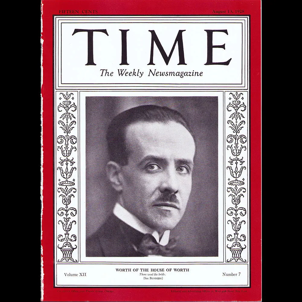 Time, 13 Août 1928 - Worth Of The House Of Worth - Portrait De Jean-Charles Worth 1