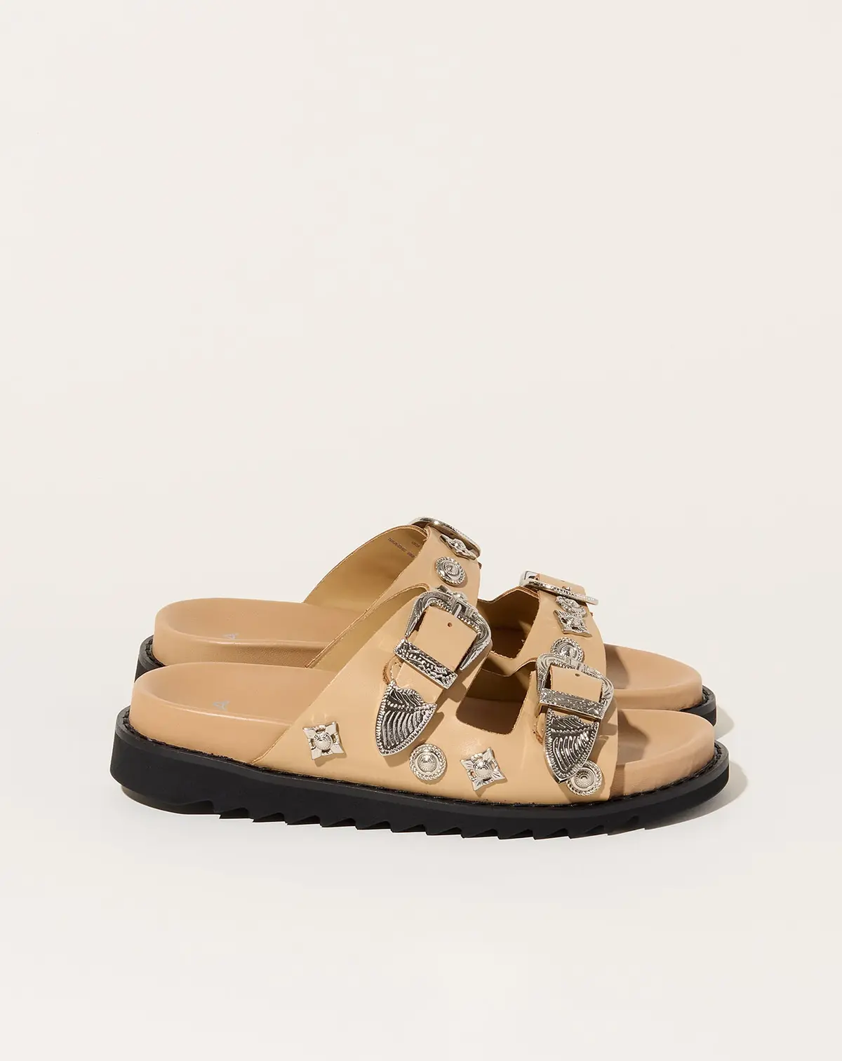 Buckle Sandals In Beige 1
