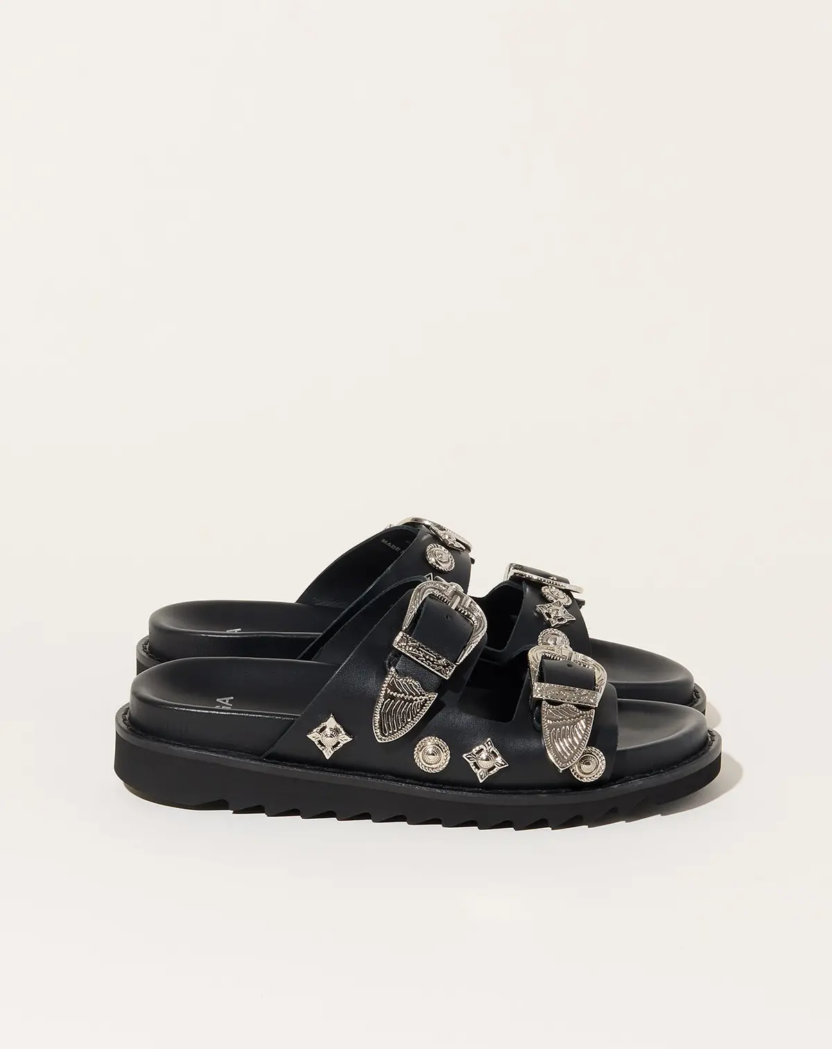 Buckle Sandals In Black 1