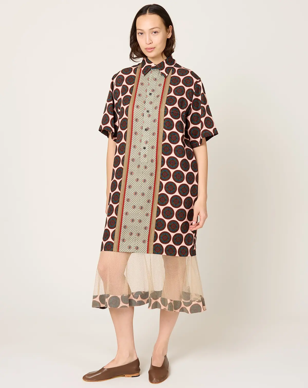 Inner Print Dress In Light Pink 1