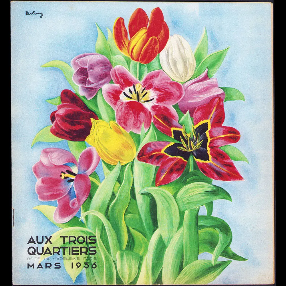 Aux Trois Quartiers - Catalogue, Mars 1936, Couverture De Moïse Kisling (1936) 1