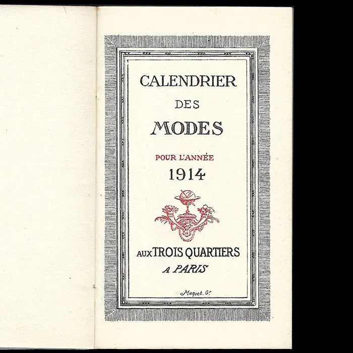 Aux Trois Quartiers - Calendrier Des Modes Pour L'année 1914, Illustrée De Coiffures Du Xviiième Siècle 2