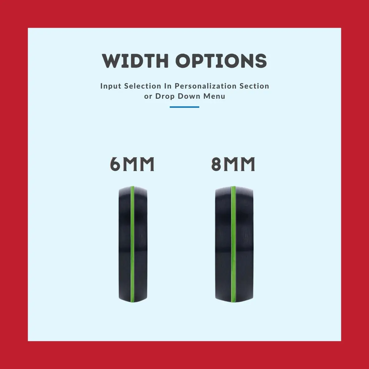 Tumble | Blue Ring, Black Tungsten Ring, Green Groove, Domed 3