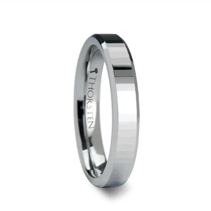 Turin | Tungsten Ring Rectangular Facets 1