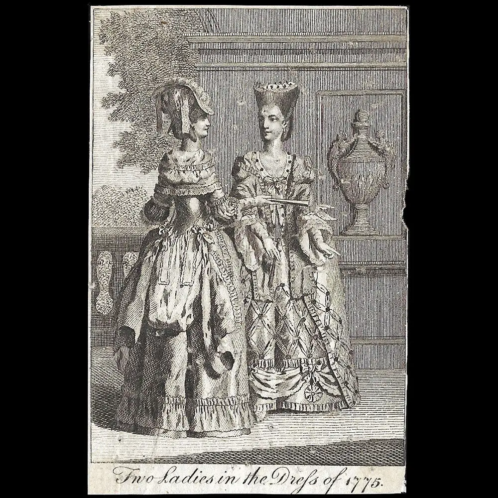 Ladies Own Memorandum Book - Two Ladies In The Dress Of 1775 (1775) 1