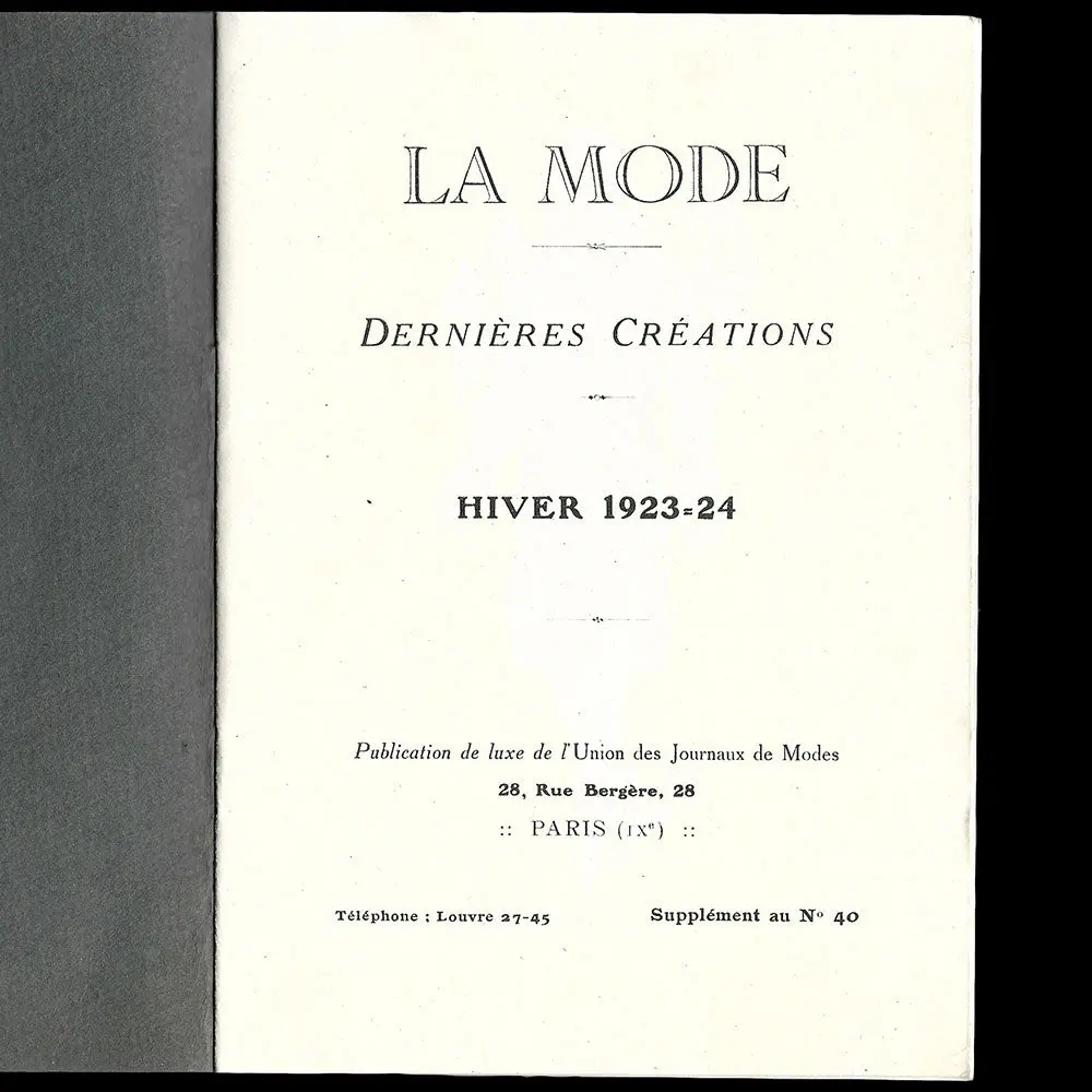 Union Des Journaux De Mode - La Mode, Dernières Créations, Hiver 1923-1924 2
