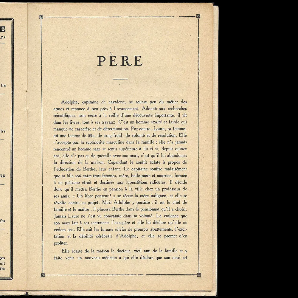 Père - Programme De Théâtre, Couverture De Kees Van Dongen (1921) 2
