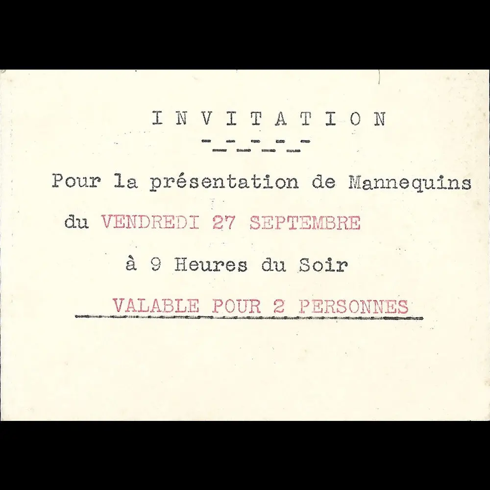 Vanina - Invitation De La Maison De Couture, 70 Champs-Elysées À Paris (1935) 2