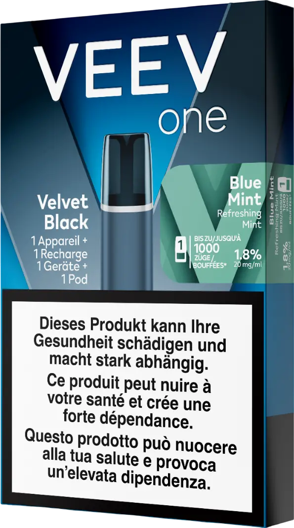 Veev One Velvet Black Starter Kit Blue Mint 1