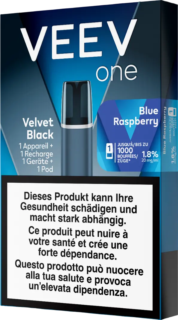 Veev One Velvet Black Starter Kit Blue Raspberry 1