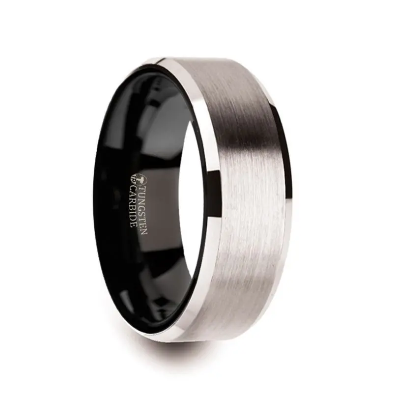 Vega | White Tungsten Ring Black Interior 1