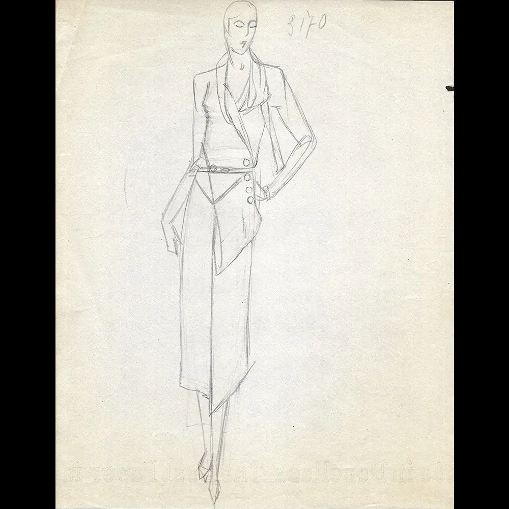 Vionnet - Dessin D'une Robe Pour L'été 1930 1