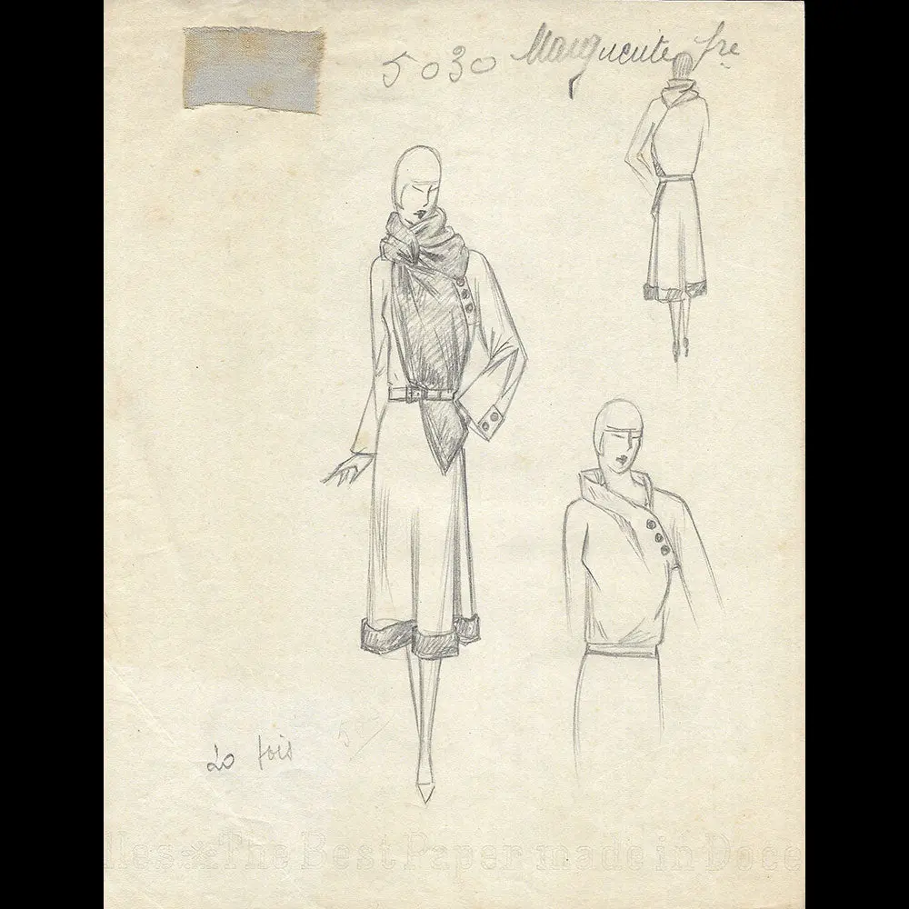 Vionnet - Dessin D'un Ensemble Pour L'été 1930 1