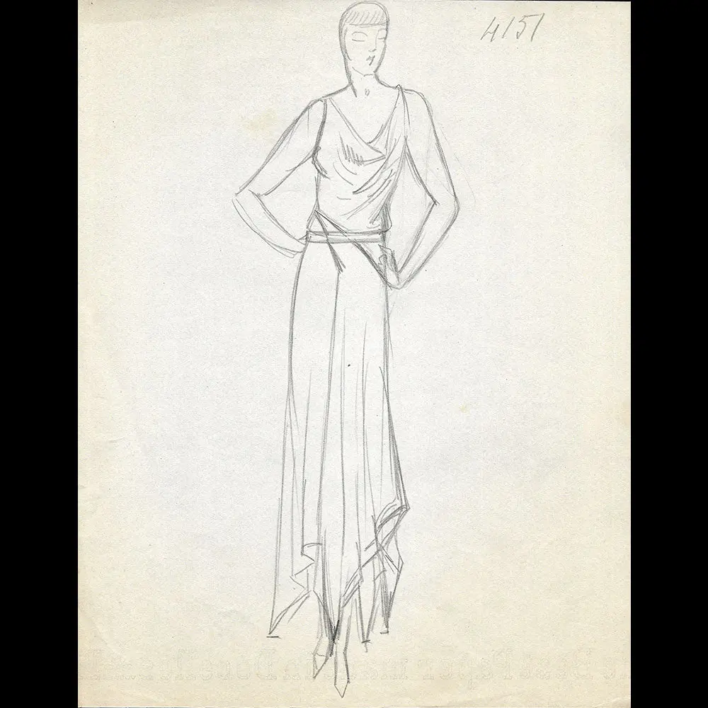 Vionnet - Dessin D'une Robe Pour L'été 1930 1