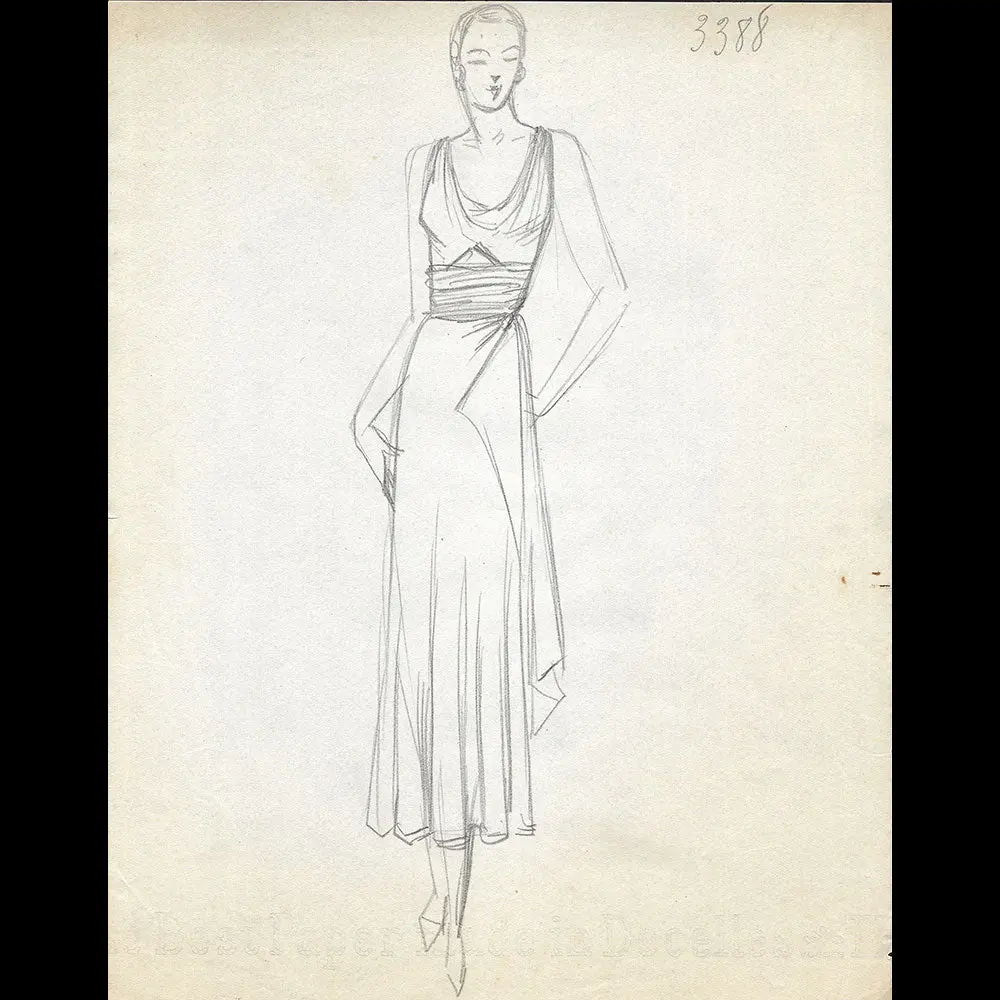Vionnet - Dessin D'une Robe Pour L'hiver 1931-1932 1
