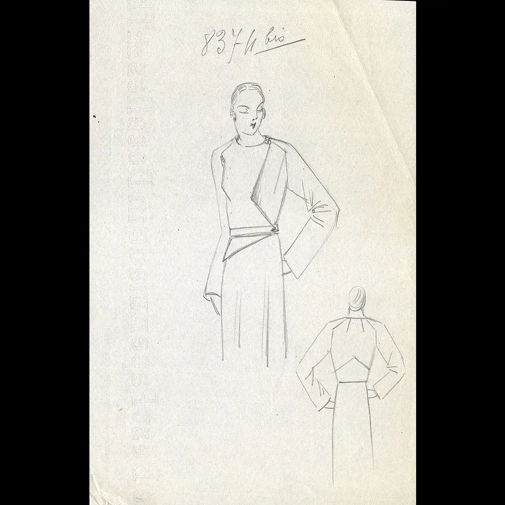 Vionnet - Dessin D'une Robe Pour L'hiver 1932-1933 1