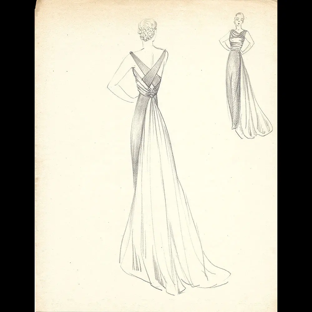 Vionnet - Dessin D'une Robe Du Soir (1930S) 1
